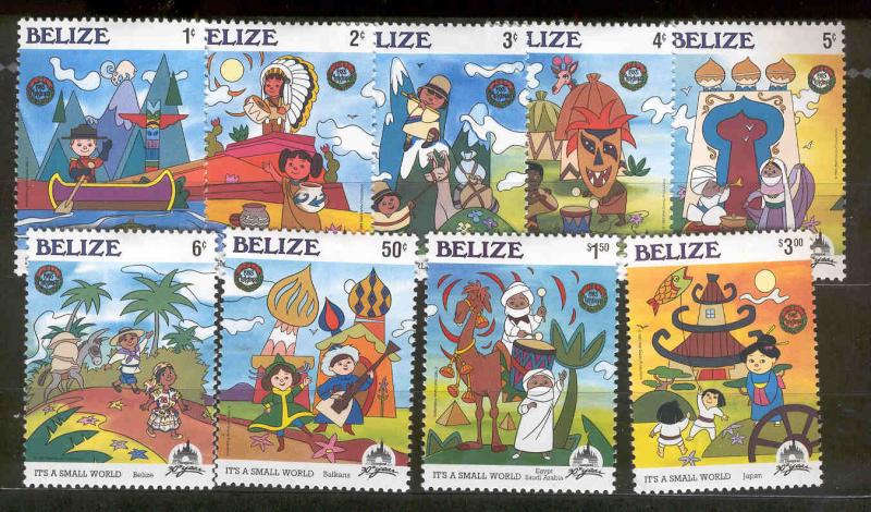 BELIZE 786-794 MINT HINGED DISNEYLAND, ITS A SMALL WORLD SET