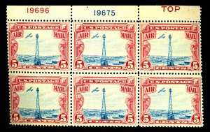 U.S. #C11 MINT PL# BLOCK OF 6 OG NH