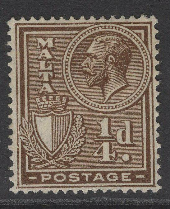 MALTA SG157 1926 ¼d BROWN MTD MINT