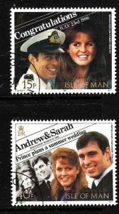 Isle of Man-Sc#314-15-used set-Royal Wedding-1986-