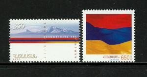 Armenia #843-4 Mint Never Hinged Set - Mt Ararat - Armenian Flag