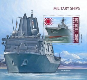 Sierra Leone - 2019 Military Ships & Flags - Stamp Souvenir Sheet - SRL190904b