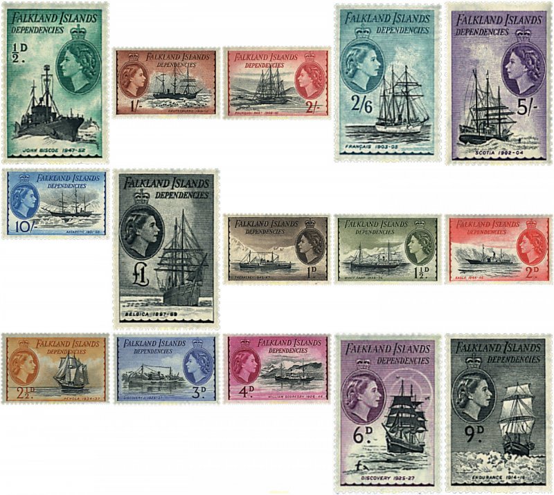 211939 HINGED FALKLAND. Dependencias 1954 BARCOS ANTARTICOS