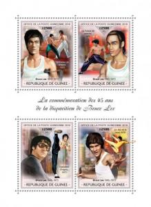 GUINEA - 2018 - Bruce Lee - Perf 4v Sheet - MNH