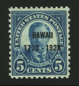 United States Scott #648 5¢ Roosevelt HAWAII Overprint MNH Original Gum Stamp