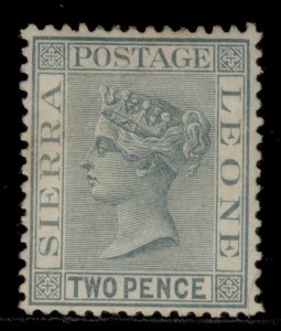 SIERRA LEONE QV SG30, 2d grey, M MINT. Cat £60.