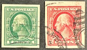 US #481,482 Used Imperf VF+ George Washington [B13.9.1]