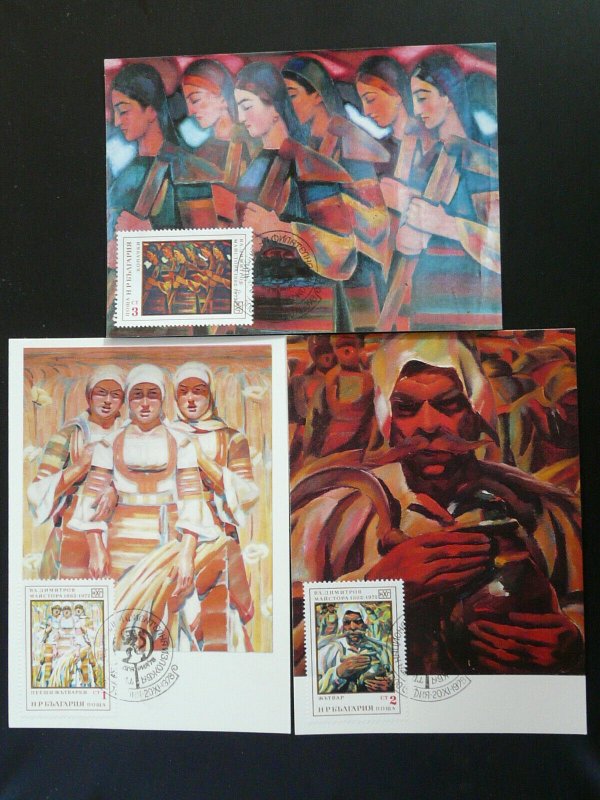 paintings Vladimir Dimitrov set of 3 maximum card Bulgaria 85721