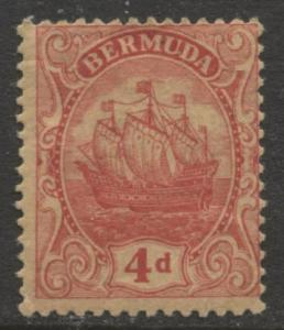 Bermuda - Scott 46 - Caravel - Wmk 3 -1919 - MH -Single 4p Stamp