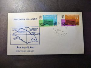 1966 Pitcairn Islands Souvenir First Day Cover FDC New Headquarters Building