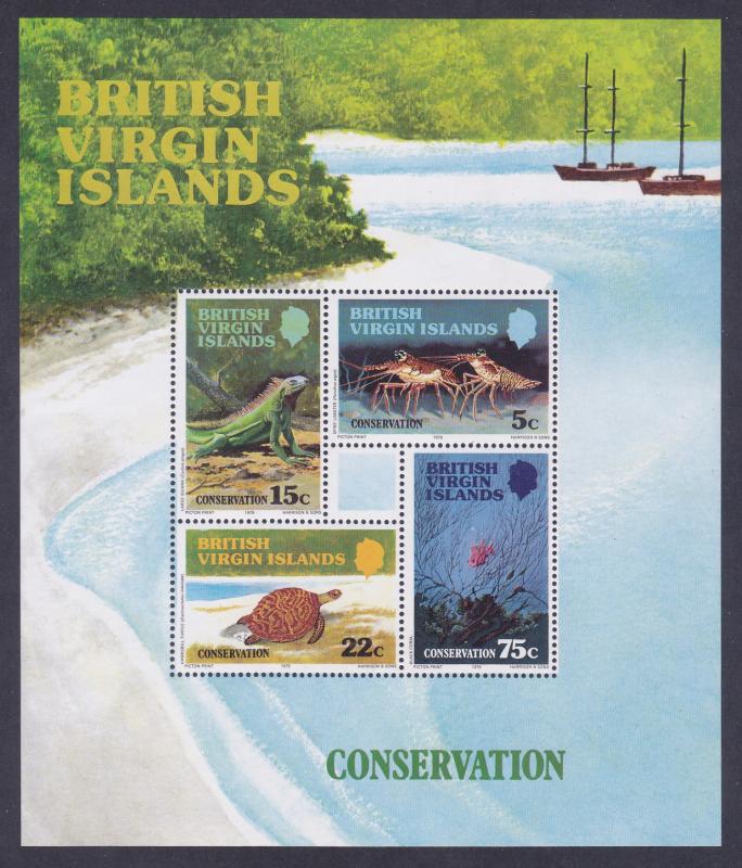 Virgin Islands 349a MNH 1979 Conservation Souvenir Sheet of 4 Very Fine