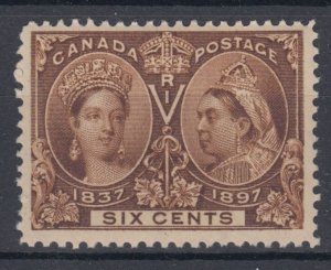 #55 SIX cent Jubilee F+VF MNH Cat $600 Canada mint 