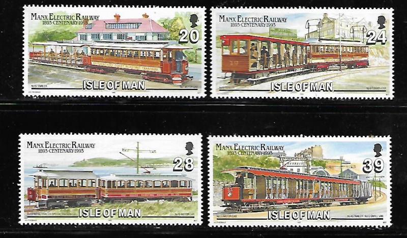 ISLE OF MAN  554-557 MNH MAX ELECTRIC RAILWAY  SET 1993