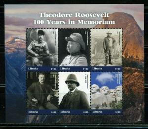 LIBERIA 2019 100th MEMORIAL OF THEODORE ROOSEVELT   SHEET  MINT NEVER HINGED