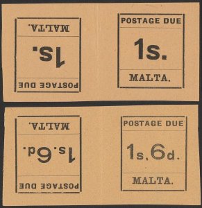 MALTA 1925 Postage Due typeset set ½d-1/6, tete-beche pairs. MNH **.