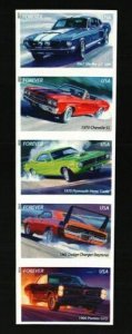 2013 46c Muscle Cars, Strip of 5, Imperforate Scott 4743-47b Mint F/VF NH