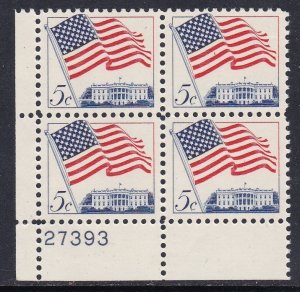 1208 Flag Plate Block MNH