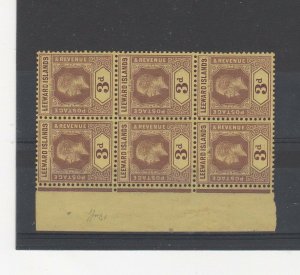 Leeward Islands 1920 3D Um Block Of 6-