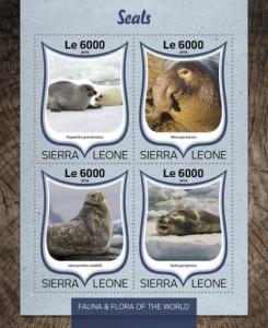 SIERRA LEONE 2016 SHEET SEALS MARINE LIFE srl16820a