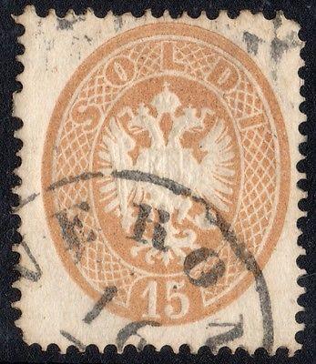 ITALY ANTICHI STATI 1863 LOMBARDO VENETO VERONA USED STAM...