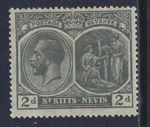 St Kitts-Nevis, Scott #27; 2p King George V, MH