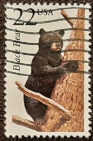 US Scott # 2299; used 22c Black Bear from 1987; VF centering; off paper