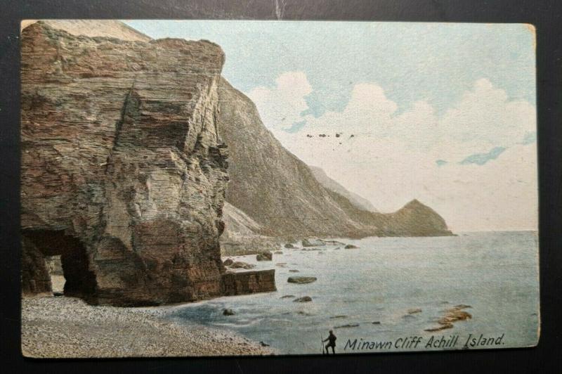 1908 Minawn Cliff Achill Island Co Galway Ireland Real Picture Postcard Cover