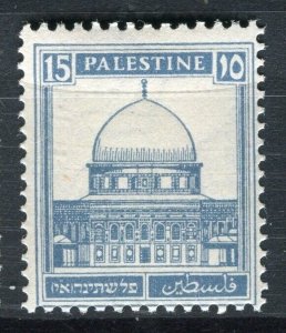 PALESTINE; 1927 early Dome of Rock issue Mint hinged 15m. value