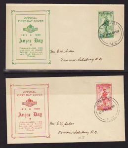 New Zealand B9-B10 Anzac 1936 S/2 Pen FDC 