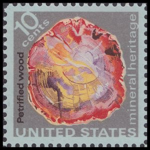 US 1538 Mineral Heritage Petrified Wood 10c single (1 stamp) MNH 1974