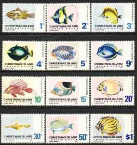 Christmas Island 1968-70 Sc 22-33 Indian Ocean Fish Stamp MH