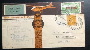 1932 Hokitika New Zealand First Flight Airmail Cover FFC To Waiho Gorge