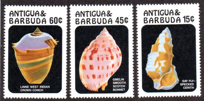 ANTIGUA & BARBUDA 943-5 MNH SCV $4.40 BIN $2.65 SHELLS