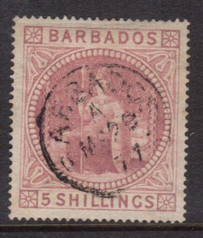 Barbados #43 XF Used With Ideal SON Date Cancel Perf 15.5 x 15