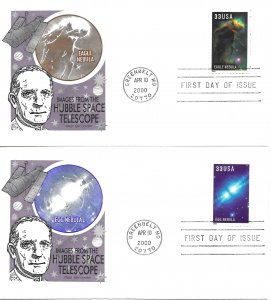 2000 FDC, #3384-3388, 33c Hubble Space Telescope, neat cachet (5)