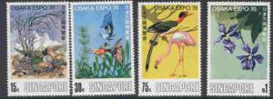 Singapore 112-5 MNH EXPO 70, Birds, Flowers, Fish, Shells