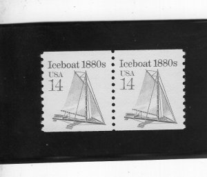 2134 Iceboat, MNH coil pair