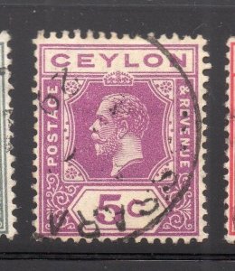 Ceylon 1920s GV Early Issue Fine Used 5c. 230454