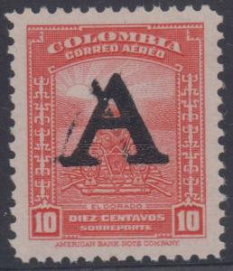 COLOMBIA 1950 AVIANCA Sc C187 DOUBLE OVERPRINT MNH VF