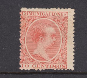 Spain Sc 260 MLH. 1899 10c red King Alfonso XIII, fresh color, few short perfs