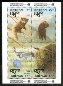 Bhutan 1993 Environmental Trust Fund Red Panda Rhino Takin Crane Animals Sc 1...