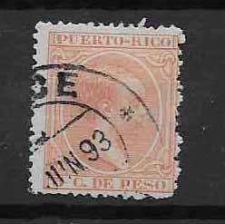 PUERTO RICO STAMP VFU 2 C. DE PESO #HA2