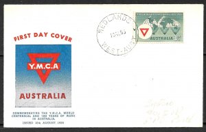 AUSTRALIA 1955 YMCA Issue Sc 283 on GUTHRIE Cachet FDC Nedlands VFU