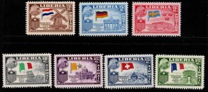 LIBERIA Scott 368-370, C114-C117  MNH** Flag  stamp set