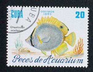 CUBA Sc# 2815  TROPICAL FISH Marine Life  20c  1985 used cto