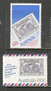 AUSTRALIA Sc# 776 - 777 MNH FVF Set2 Globe & 1st Air Mail