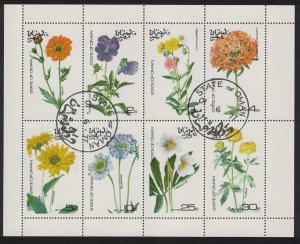 SALE Oman Flowers Sheetlet of 8v 1977 CTO