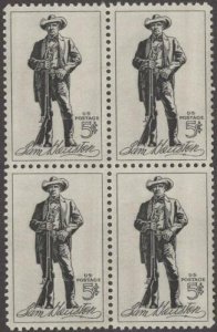 1964 Sam Houston Block Of 4 5c Postage Stamps, Sc# 1242, MNH, OG