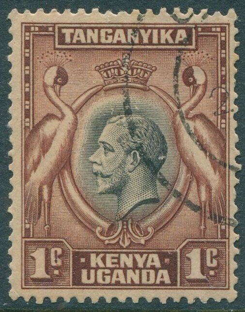 Kenya Uganda and Tanganyika 1935 SG110 1c black and red-brown KGV cranes #1 FU (