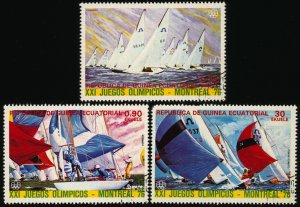 EQUATORIAL GUINEA Sc 7634, 7636-37 CANCELED - 1976 Montreal Olympics Sailing